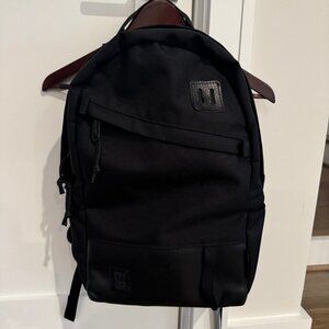 Topo Designs Daypack (Ballistic Black, Black Leather)